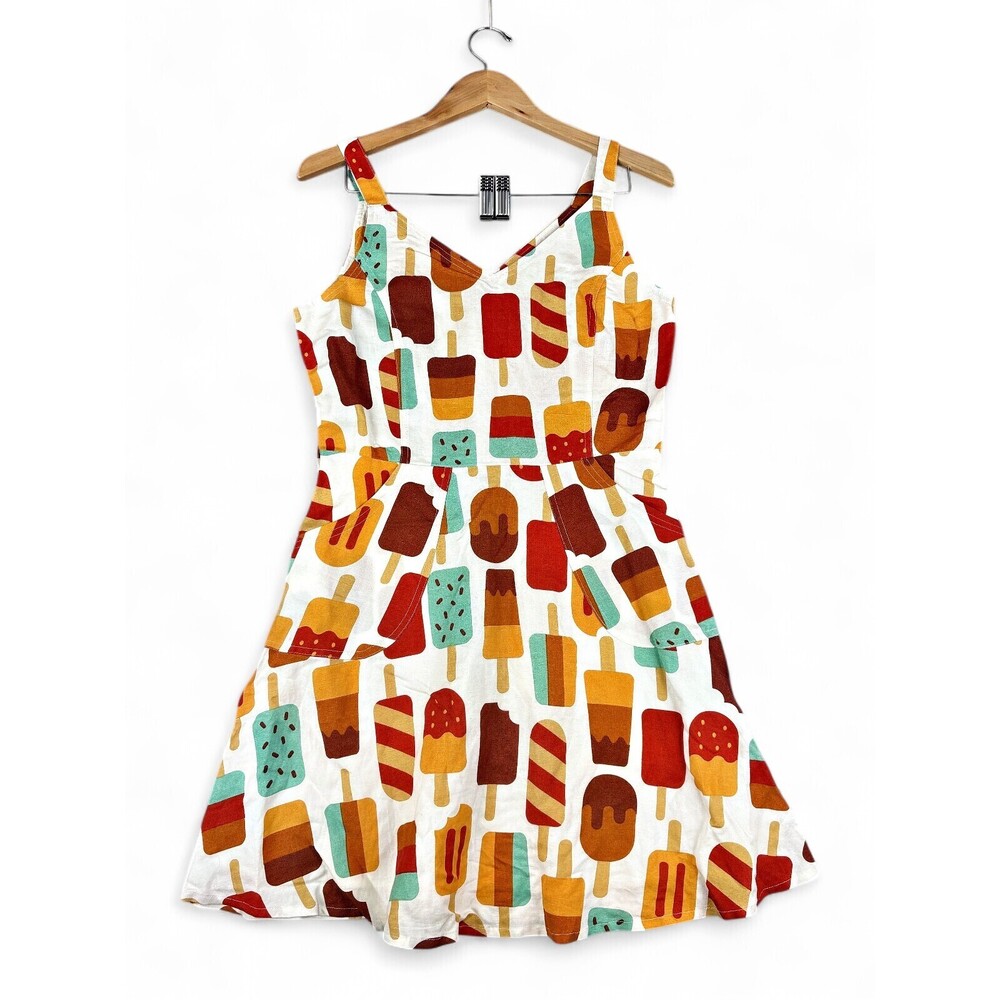 Dangerfield‎ Popsicle Print Fit & Flare Midi Dress Size 10